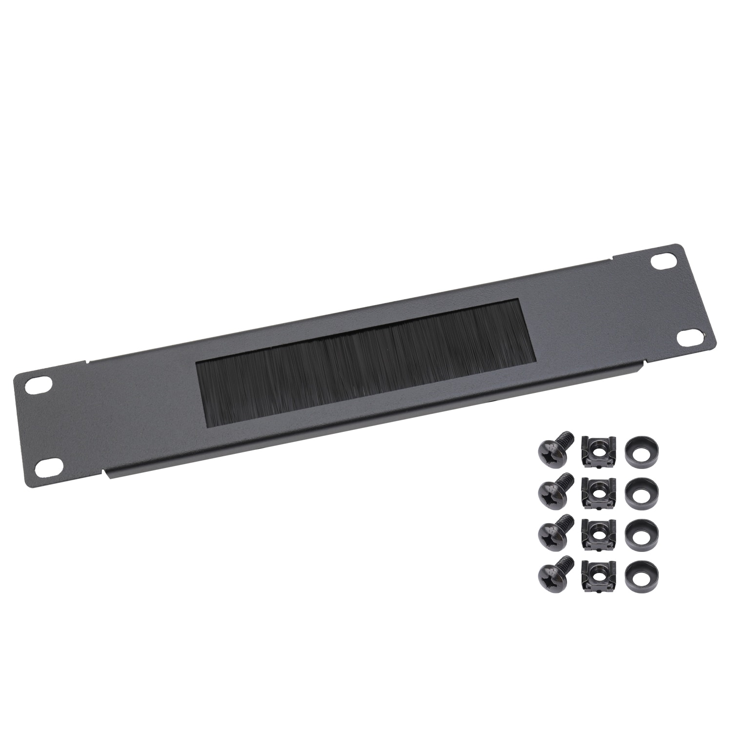 HMF 63389 Kabeldurchf&uuml;hrung mit B&uuml;rsteneinsatz f&uuml;r Serverschrank, 10 Zoll, 1 HE - Bild 1