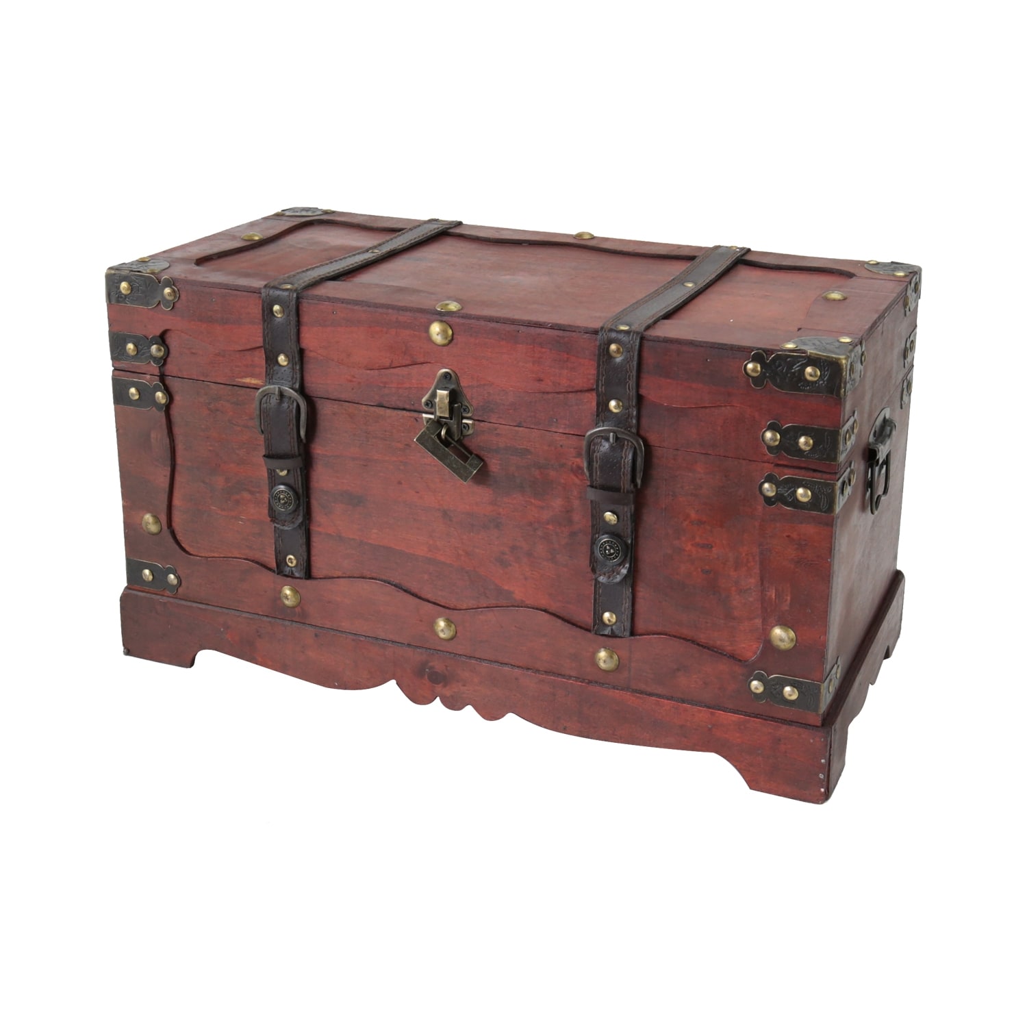 HMF 6400-150 Schatztruhe aus Holz mit Schloss, 50 x 25 x 28 cm, Frankreich - Bild 1