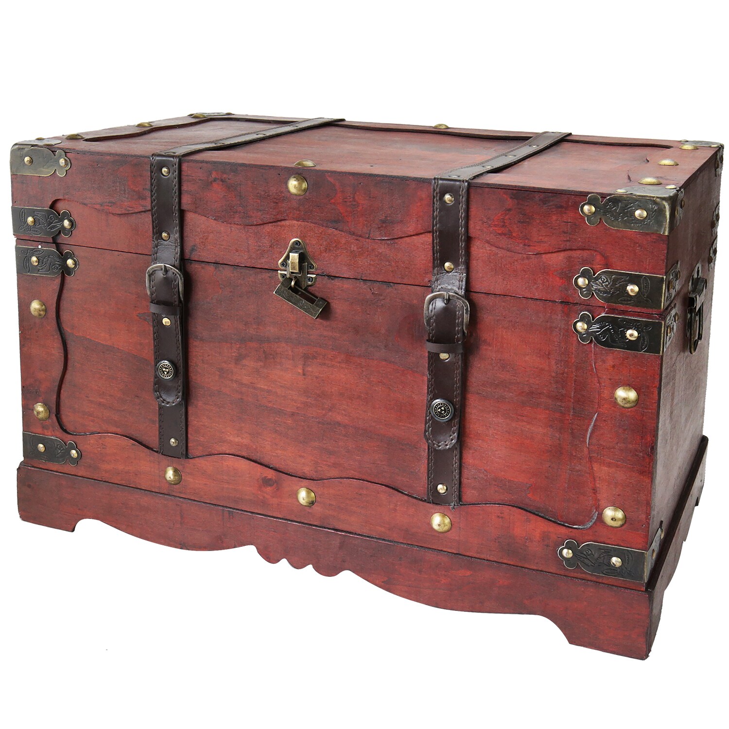 HMF 6400-160 Schatztruhe aus Holz mit Schloss, 60 x 35 x 38 cm, Frankreich | 04010537640606