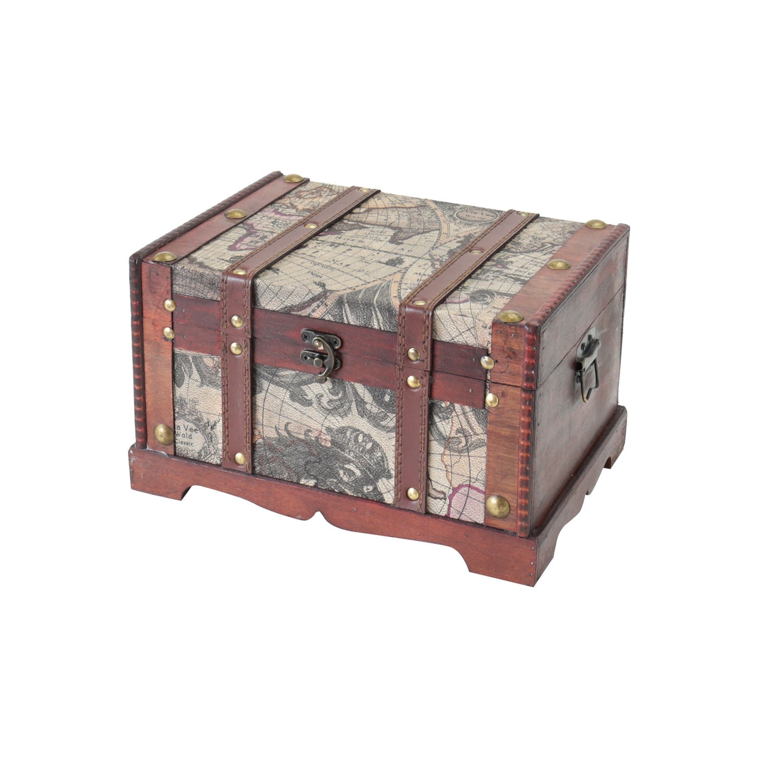 HMF 6408-129 Schatztruhe aus Holz, 29 x 20 x 17 cm, Klein, Amerika - Bild 1