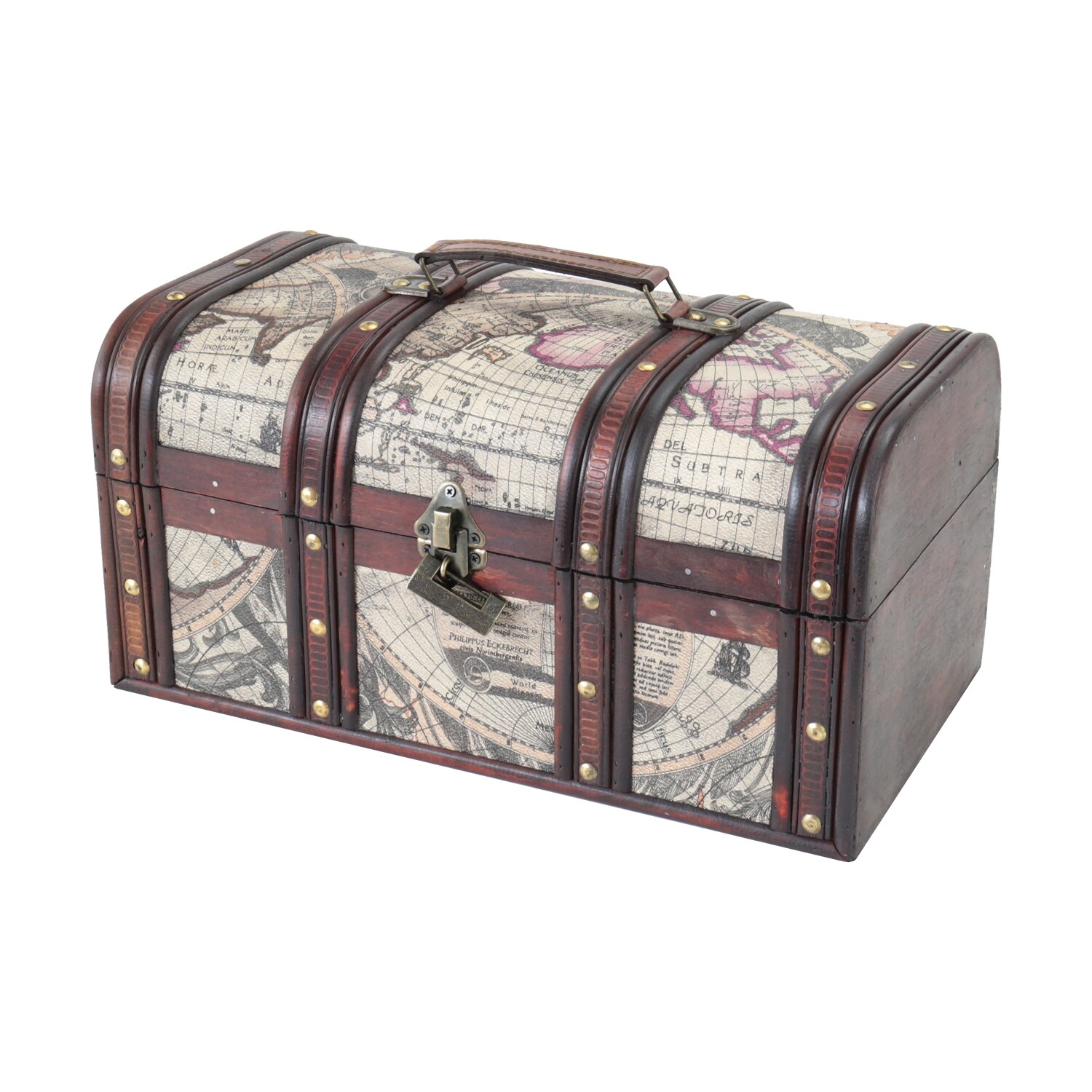 HMF 6410-159 Schatztruhe aus Holz mit Schloss, 38 x 20 x 19 cm, Kuba | 04010537640590