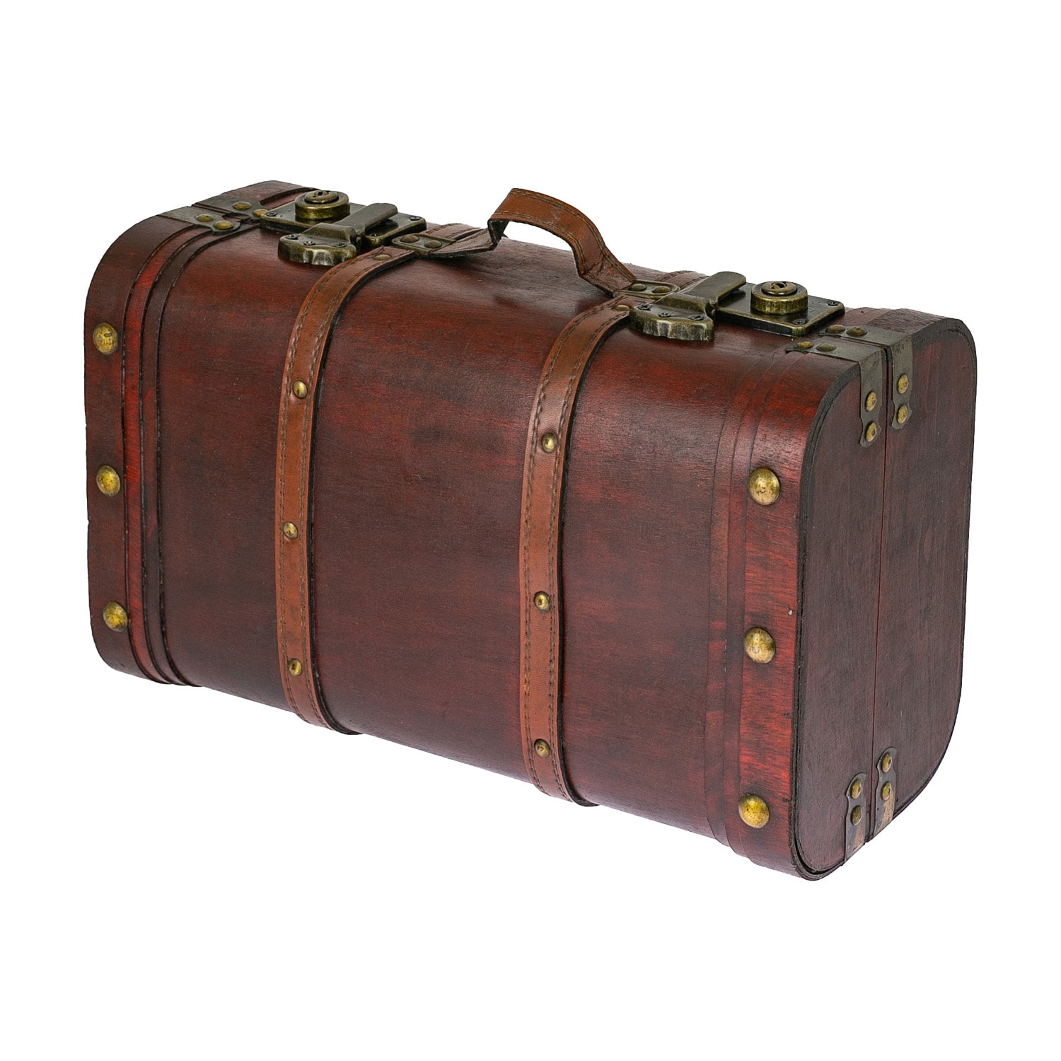 HMF 6412-140 Schatztruhe aus Holz, Vintage Koffer, 40 x 23,5 x 16,5 cm, Peru - Bild 1