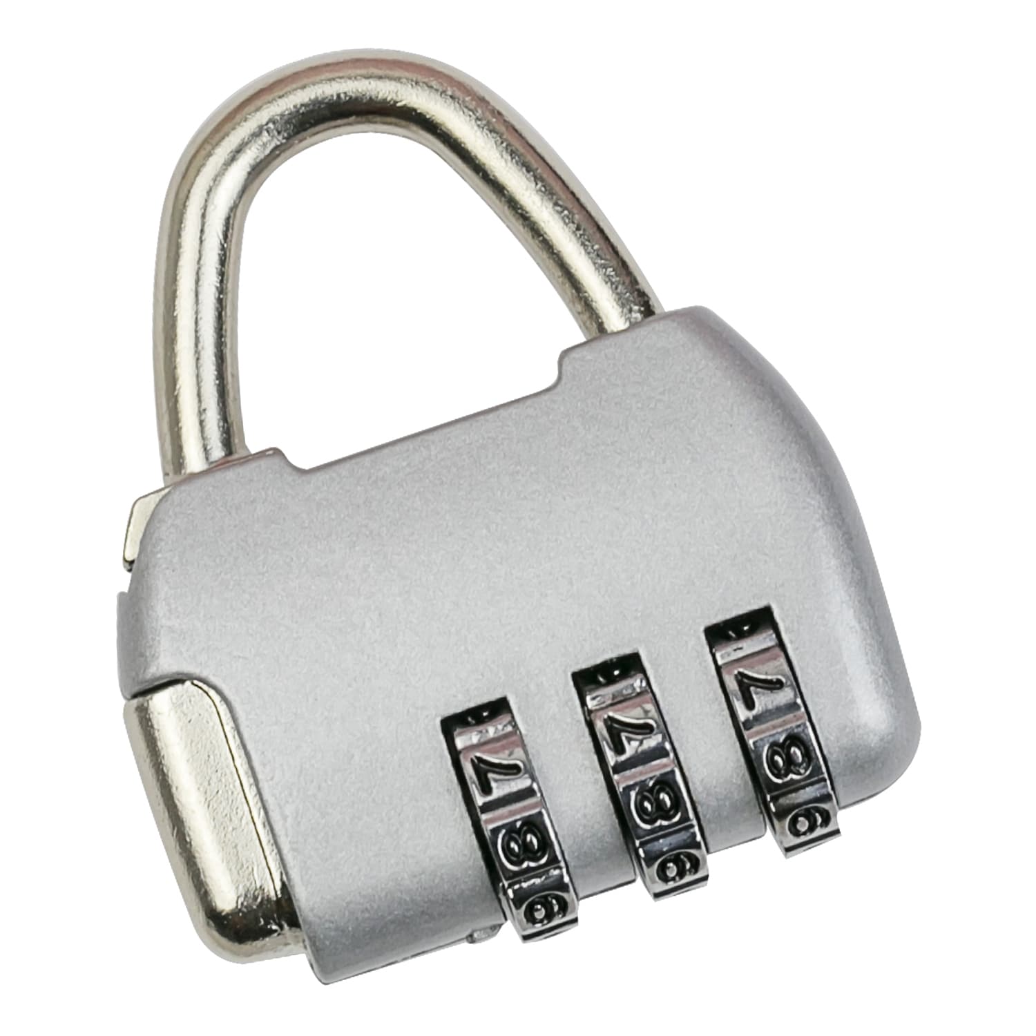 HMF Deko Zahlenschloss Vorh&auml;ngeschloss, 3-Stellig, 4,3 x 3,5 x 1,2 cm, Silber - Bild 1