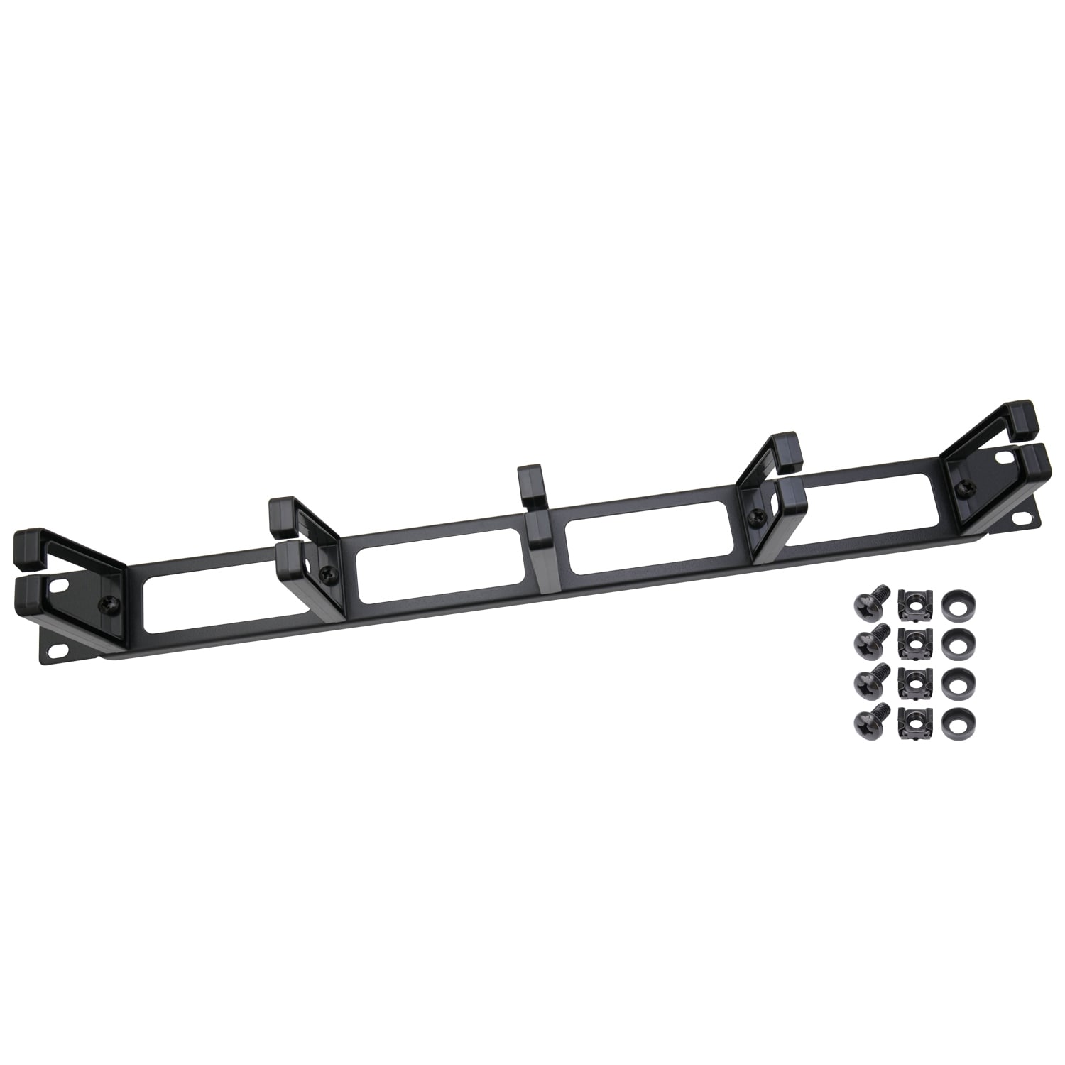 HMF 66455 Rangierpanel f&uuml;r Serverschrank, 19 Zoll, 1 HE, 5 F&uuml;hrungsb&uuml;gel - Bild 1