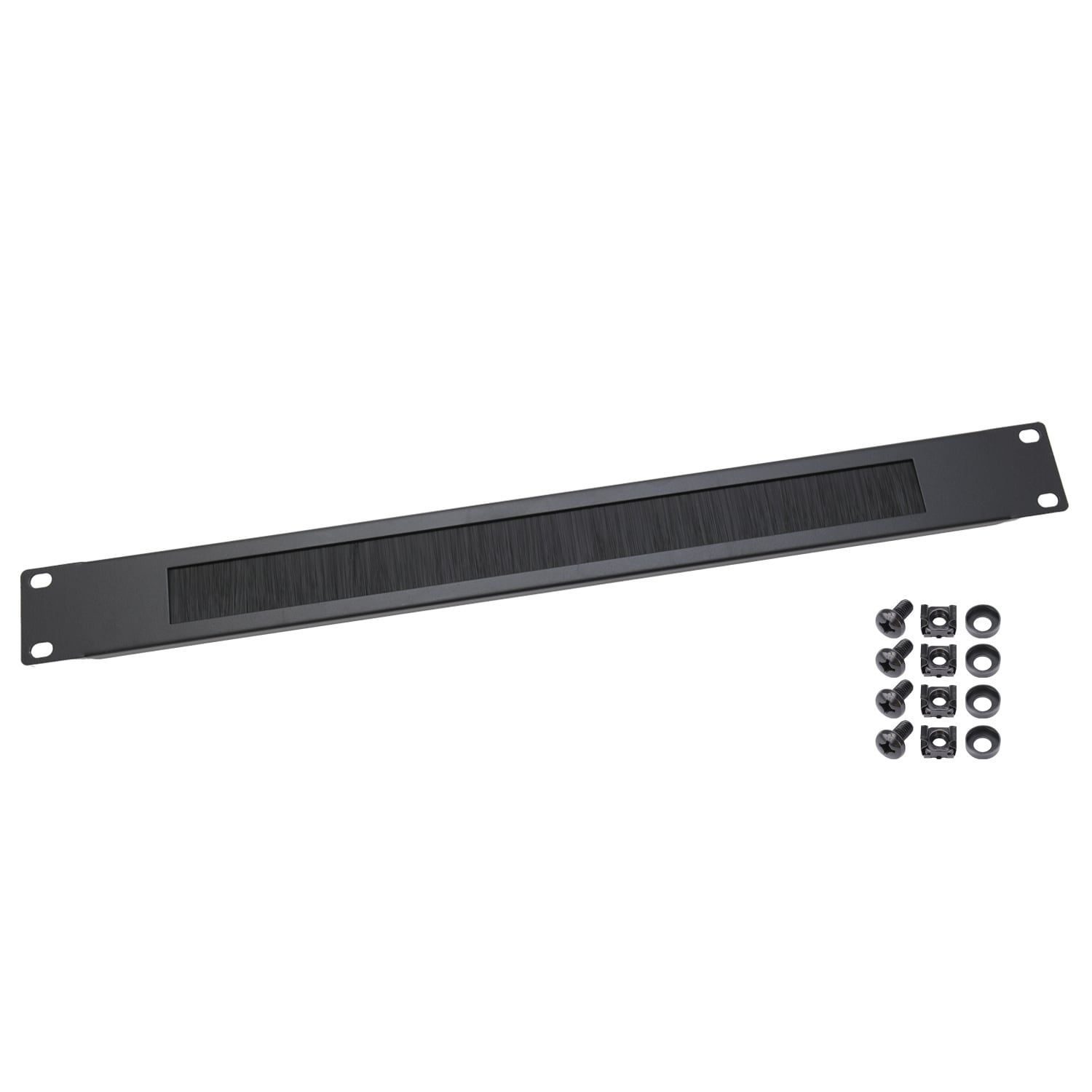 HMF 66489 Kabeldurchf&uuml;hrung mit B&uuml;rsteneinsatz f&uuml;r Serverschrank, 19 Zoll, 1 HE - Bild 1