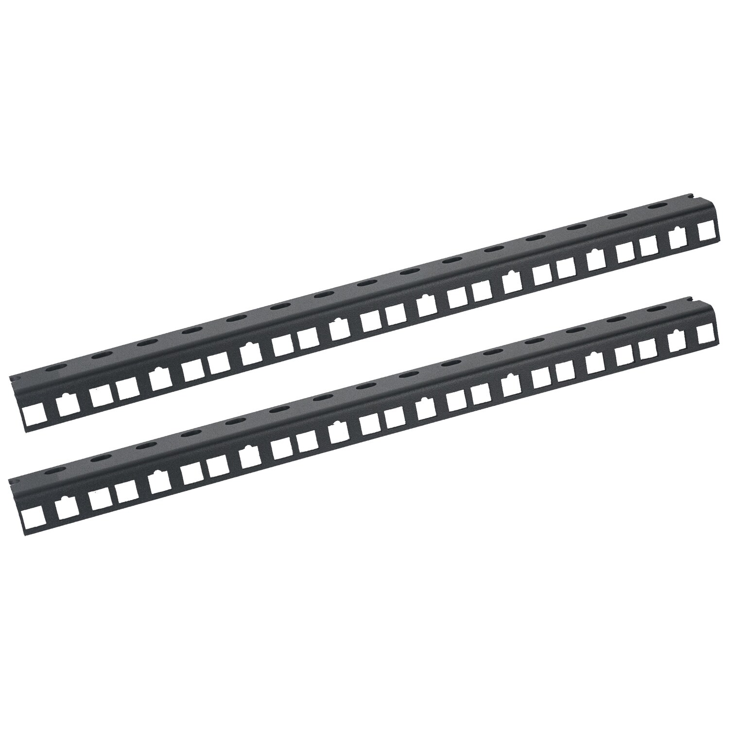 HMF 66808 Rackschiene f&uuml;r Serverschrank, 2 St&uuml;ck, 10 Zoll, 8 HE, Schwarz - Bild 1