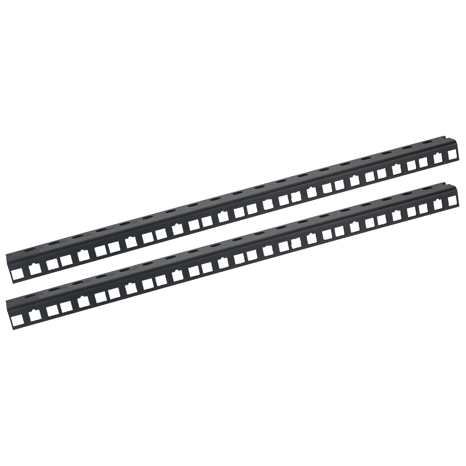 HMF 66810 Rackschiene f&uuml;r Serverschrank, 2 St&uuml;ck, 10 Zoll, 10 HE, Schwarz - Bild 1