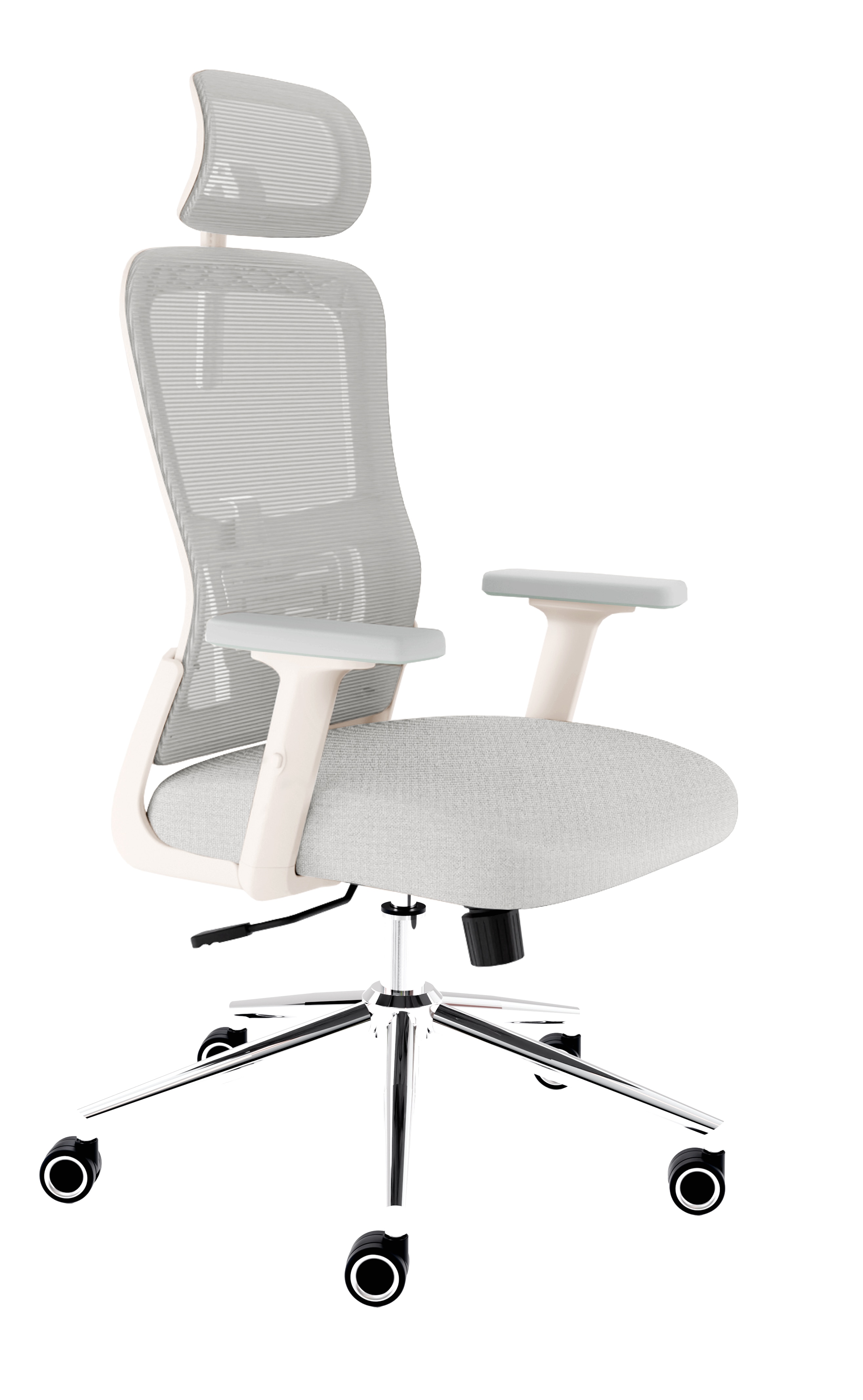 CLOUVOU BrightSeat B&uuml;rostuhl Ergonomisch &ndash; Creme-Wei&szlig; - Bild 1