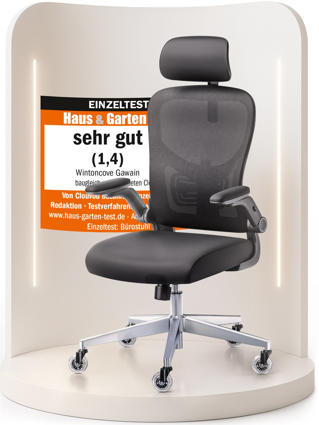 WINTONCOVE Gawain Bürostuhl Ergonomisch – Schwarz | 04262477560265