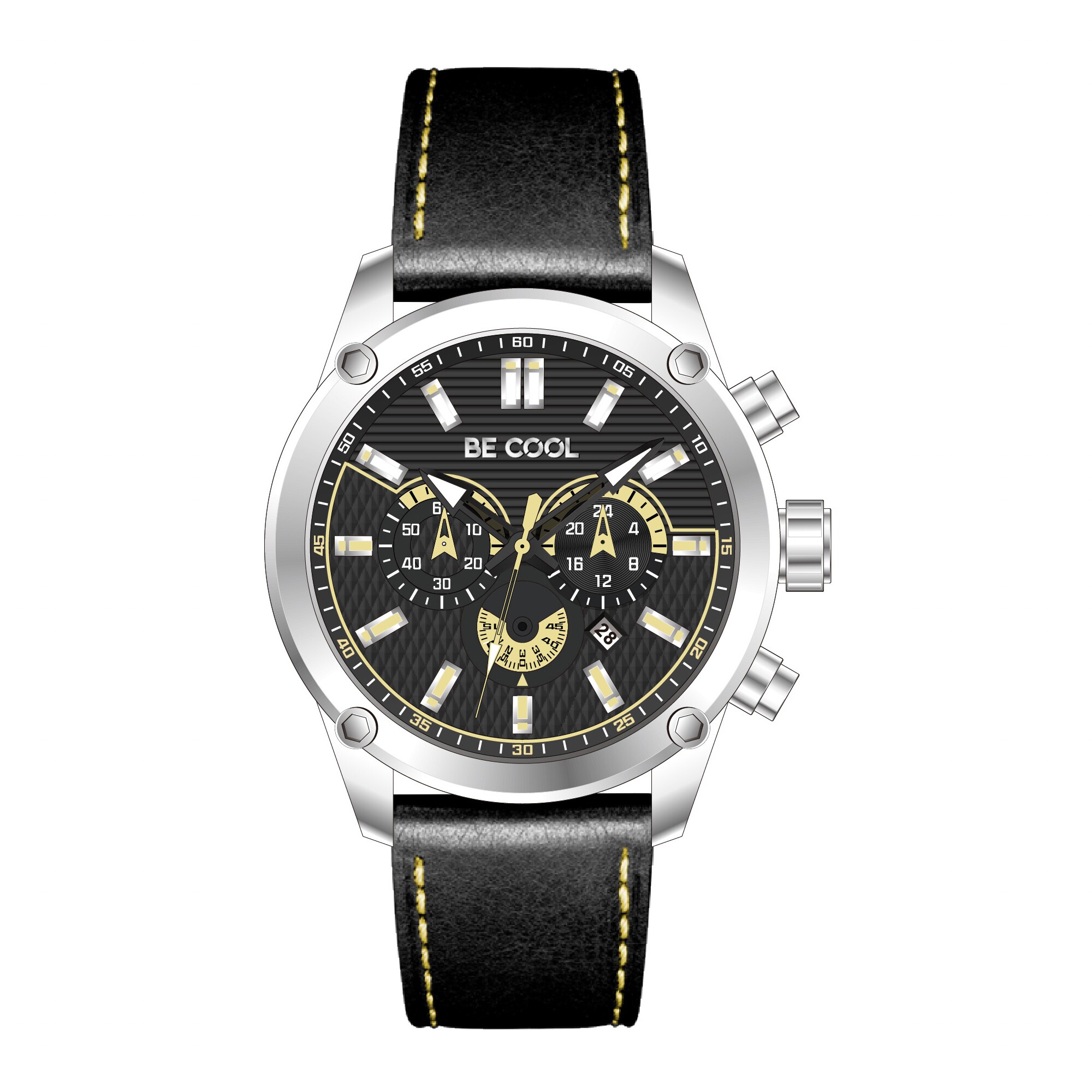 BE COOL Chronograph schwarz/gr&uuml;n BCW01SGR - Bild 1