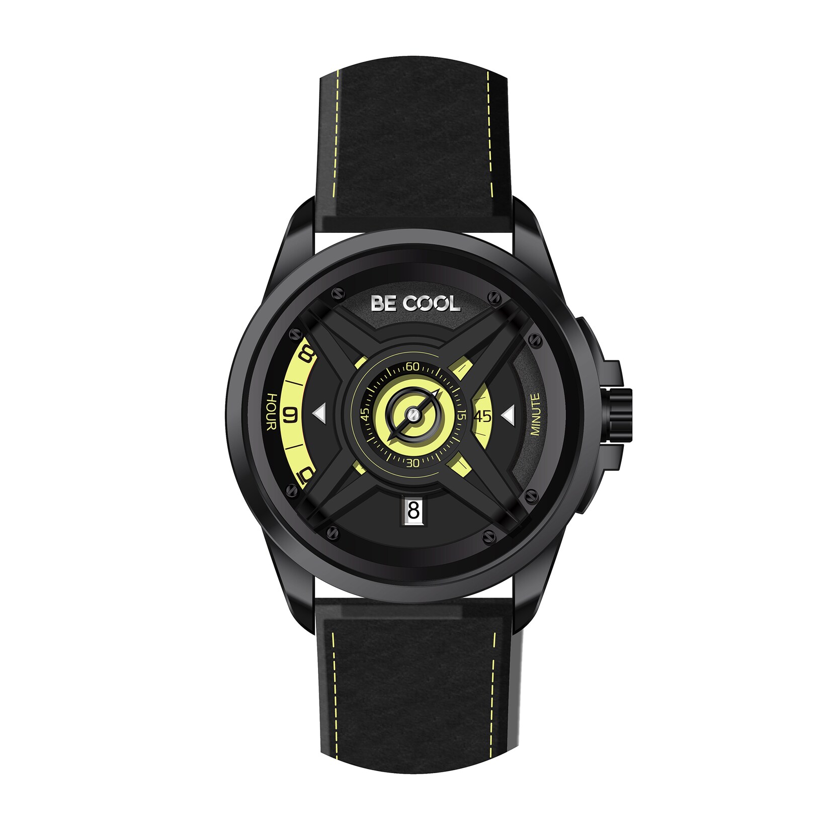 BE COOL Armbanduhr schwarz/grün BCW02SGR | 09005151002546