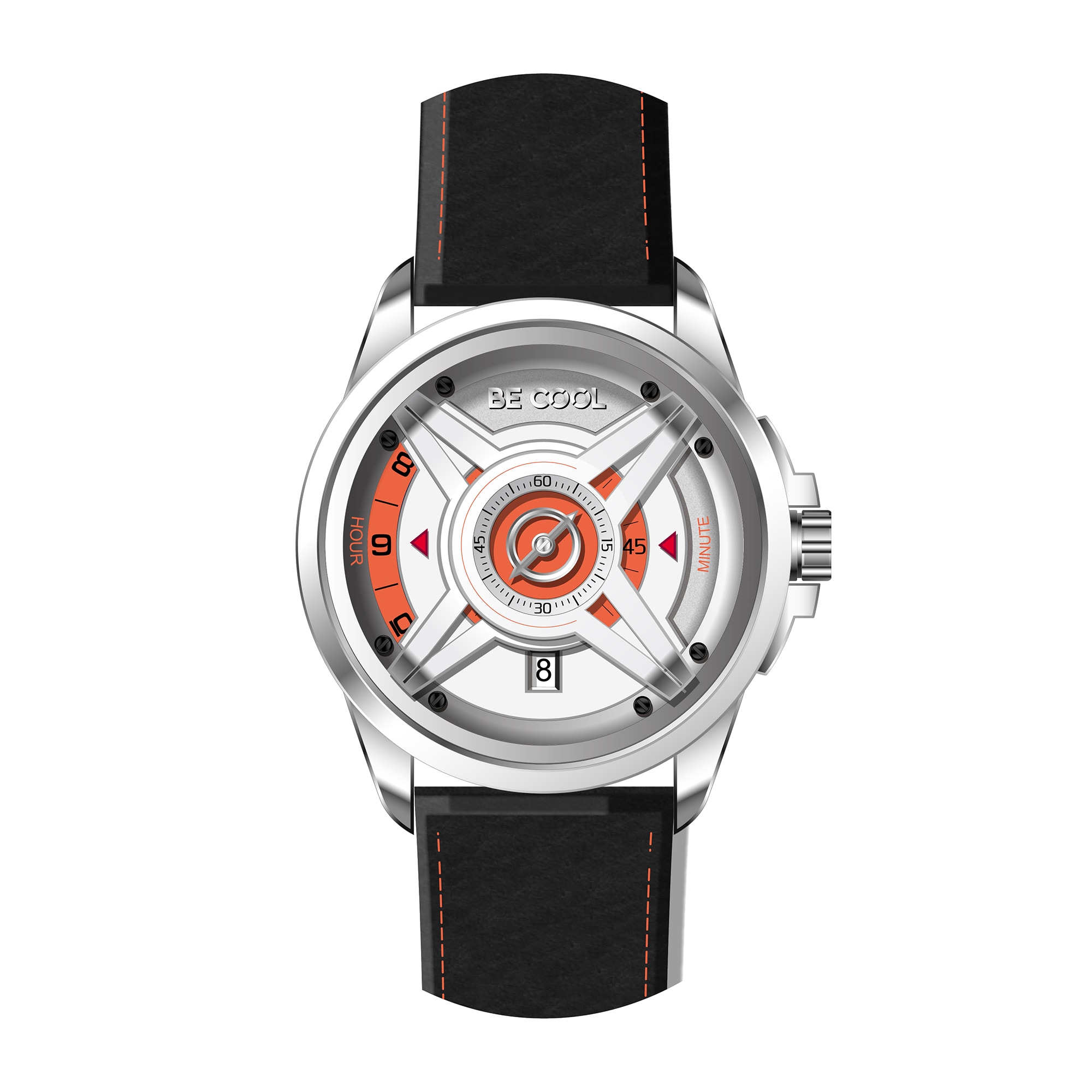 BE COOL Armbanduhr wei&szlig;/hellorange BCW02SWO - Bild 1