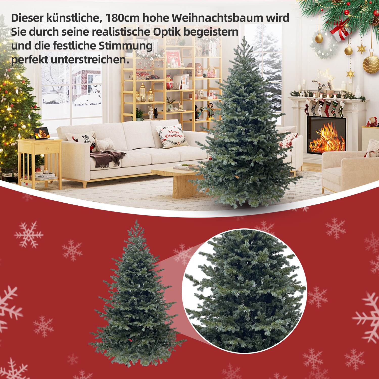 SHX Knstlicher Weihnachtsbaum 180 cm SHXCT180CM online kaufen bei Netto
