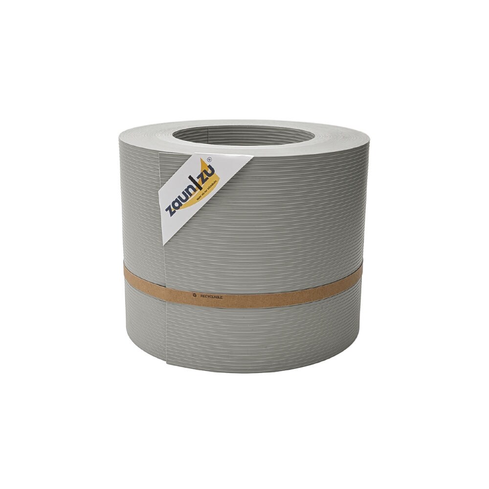 zaun zu® Sichtschutzstreifen Rille PP für Doppelstabmatten Zaun Steingrau 26m