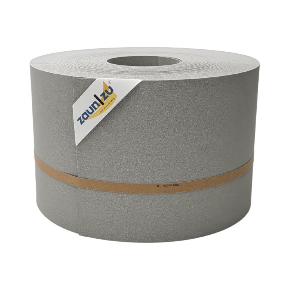 zaun zu® Sichtschutzstreifen Premium für Doppelstabmatten Zaunblende Steingrau, 50m