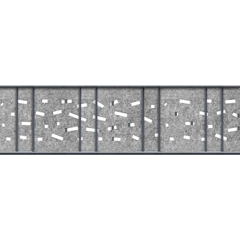 zaun|zu&reg; Sichtschutzstreifen Design Vlies Criss Cross f&uuml;r Doppelstabmatten Hellgrau 2,6m - Bild 1