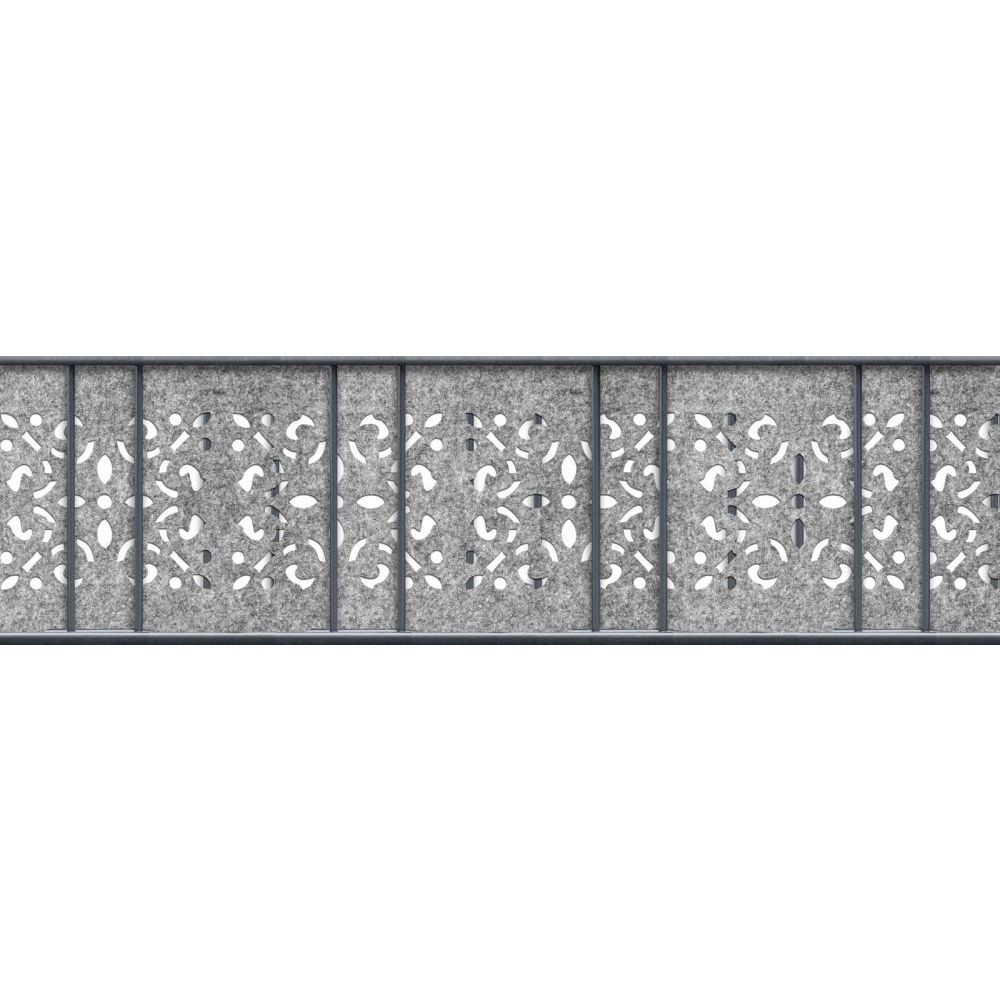 zaun|zu&reg; Sichtschutz Design Vlies Ornament f&uuml;r Doppelstabmatten Hellgrau 2,6m - Bild 1