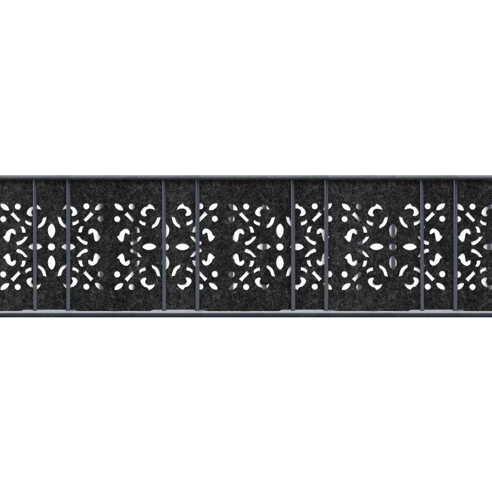 zaun|zu&reg; Sichtschutz Design Vlies Ornament f&uuml;r Doppelstabmatten Schwarzgrau 2,6m - Bild 1