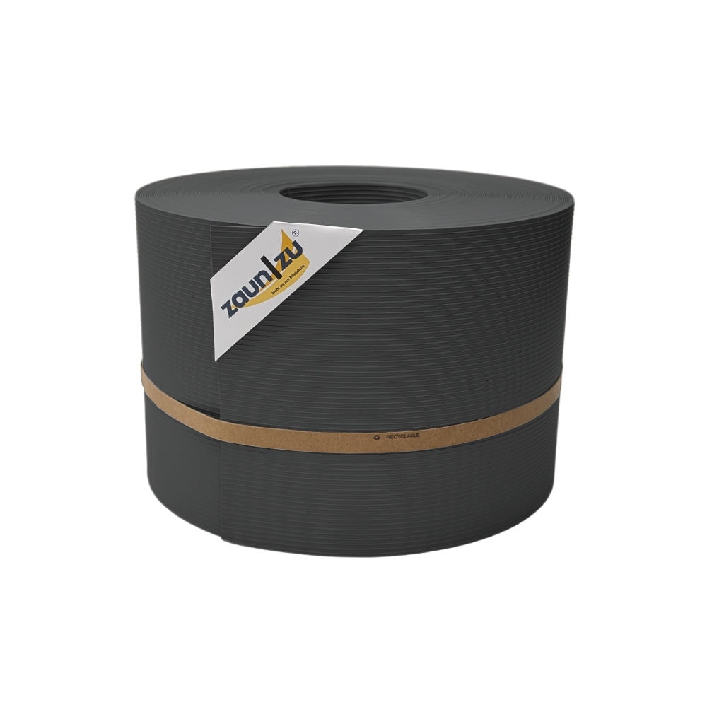 zaun|zu&reg; Sichtschutzstreifen Rille PP f&uuml;r Doppelstabmatte Zaunblende Anthrazit 50m - Bild 1