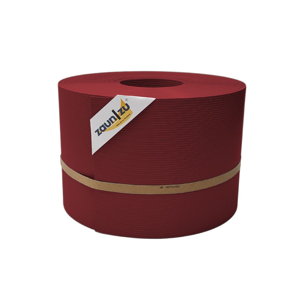 zaun zu® Sichtschutzstreifen Rille PP für Doppelstabmatte Zaunblende Bordeauxrot 50m