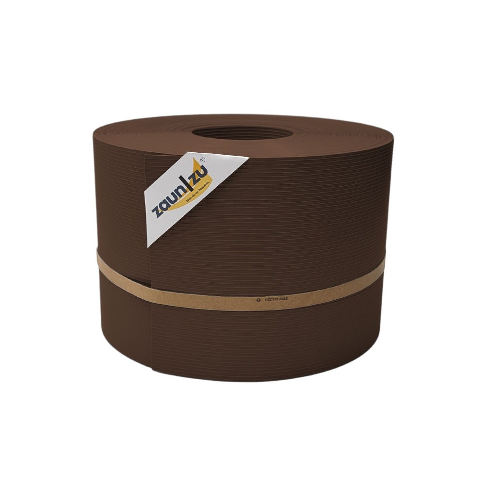 zaun zu® Sichtschutzstreifen Rille PP für Doppelstabmatte Zaunblende Braun 50m