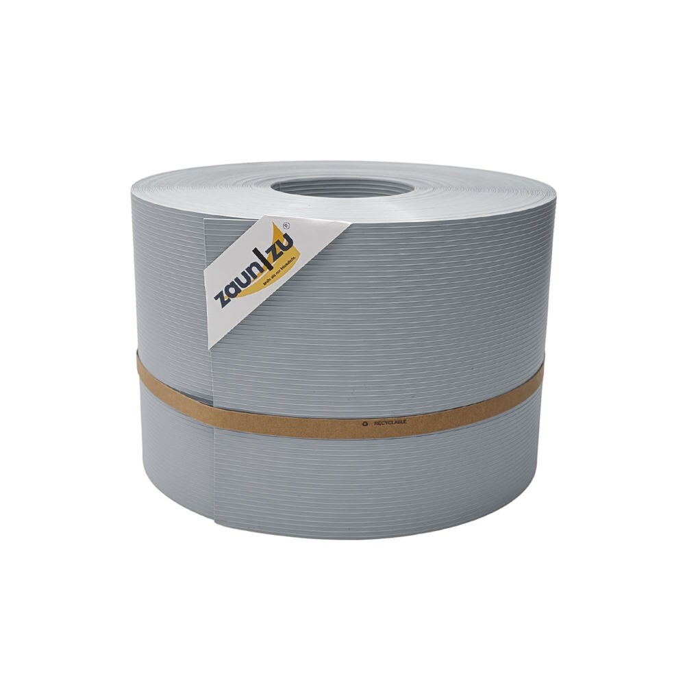 zaun zu® Sichtschutzstreifen Rille PP für Doppelstabmatte Zaunblende Fenstergrau 50m