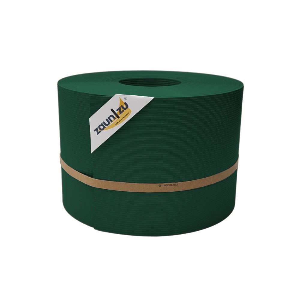 zaun zu® Sichtschutzstreifen Rille PP für Doppelstabmatte Zaunblende Grün 50m