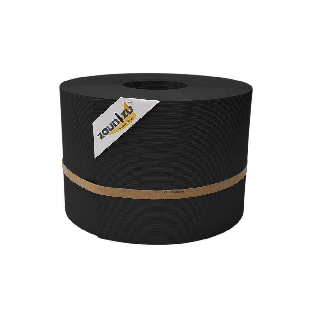 zaun|zu&reg; Sichtschutzstreifen Rille PP f&uuml;r Doppelstabmatte Zaunblende Schwarz 50m - Bild 1