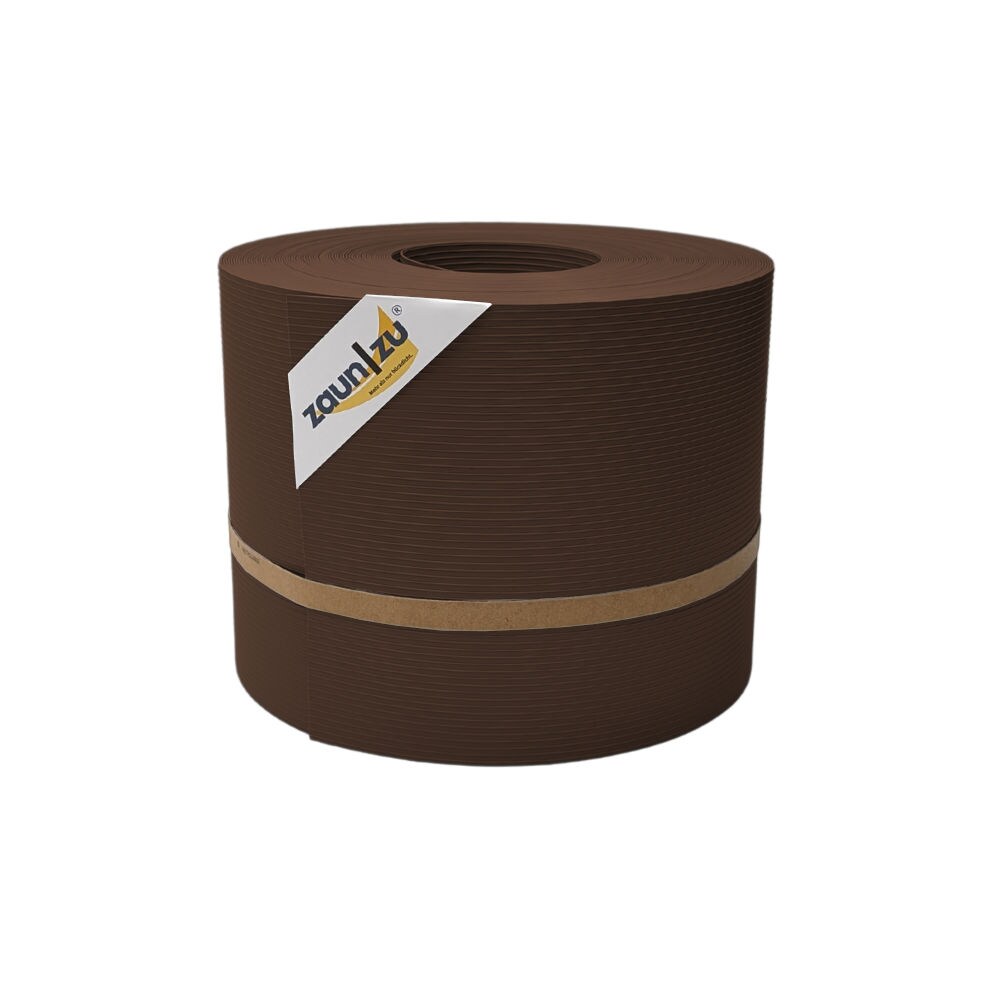 zaun|zu&reg; Sichtschutzstreifen Rille f&uuml;r Doppelstabmatten Zaunblende Braun 35m - Bild 1