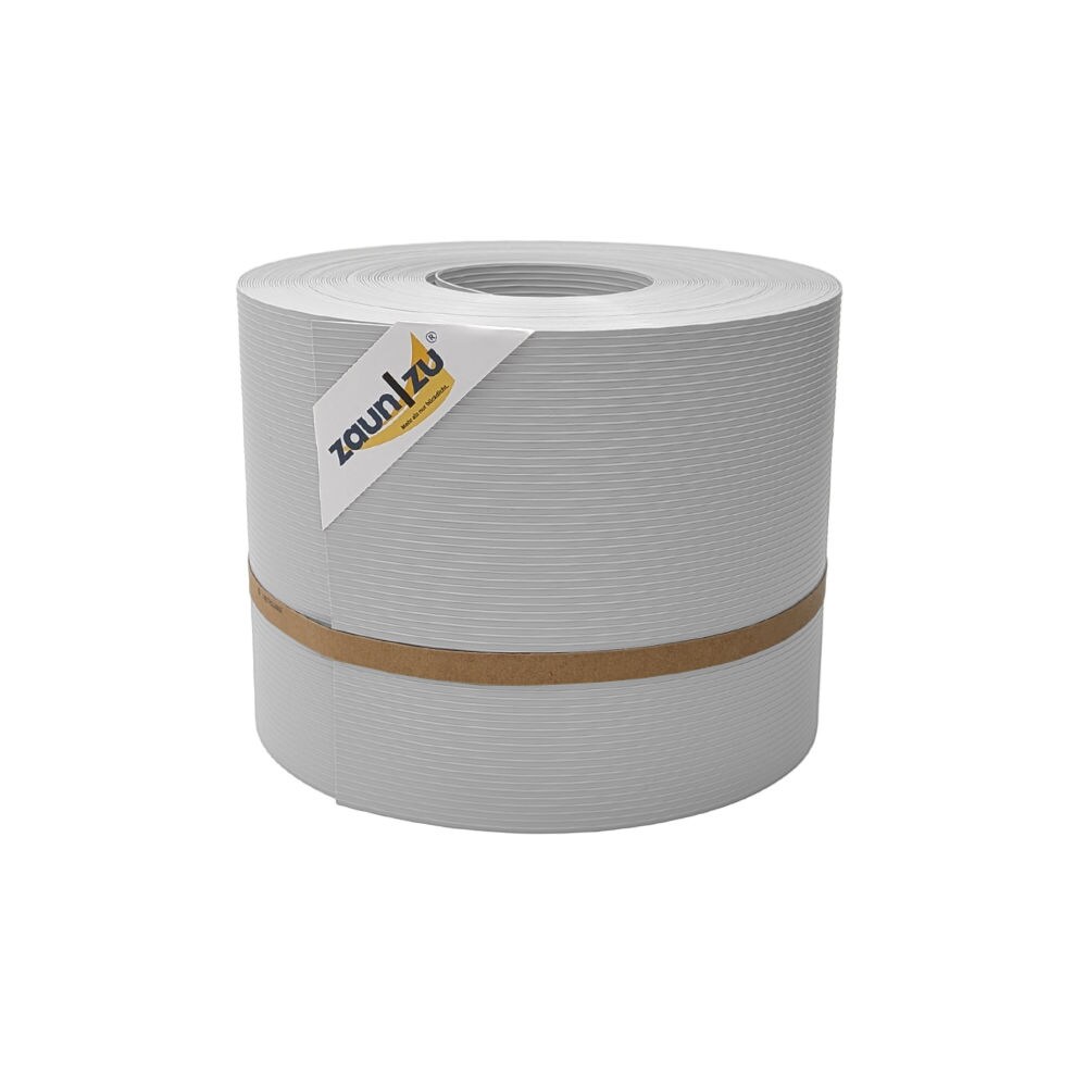 zaun|zu&reg; Sichtschutzstreifen Rille f&uuml;r Doppelstabmatten Zaunblende Lichtgrau 35m - Bild 1