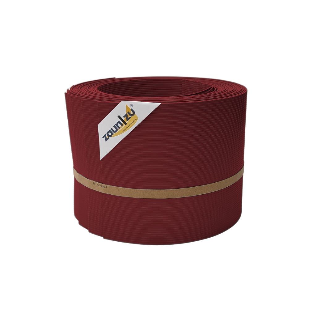 zaun|zu&reg; Sichtschutzstreifen Rille 10x Einzelstreifen 2,55m Sichtschutz Bordeauxrot, 10 x 2,55m - Bild 1