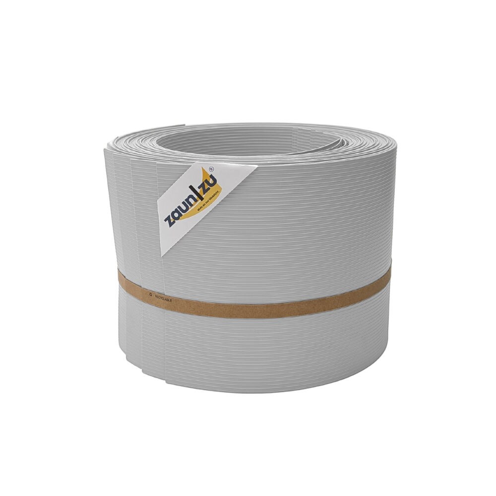 zaun zu® Sichtschutzstreifen Rille 10x Einzelstreifen 2,55m Sichtschutz Lichtgrau, 10 x 2,55m