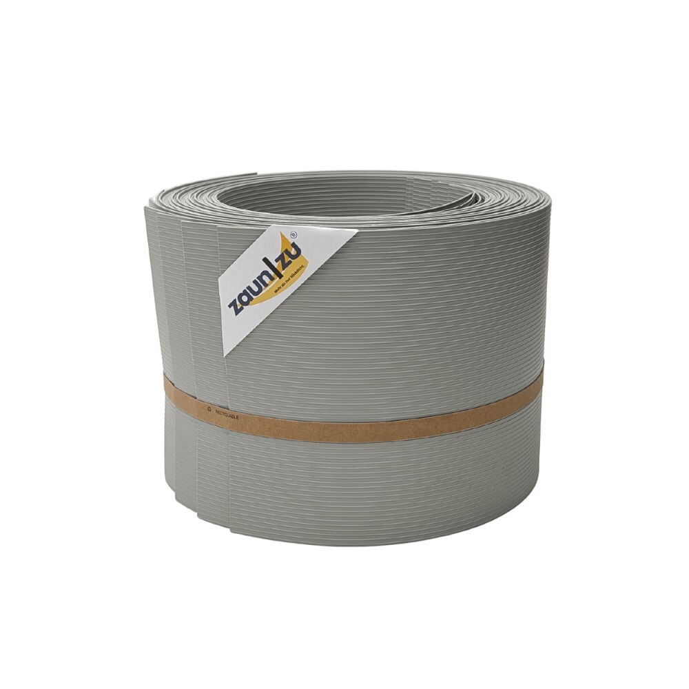 zaun|zu&reg; Sichtschutzstreifen Rille 10x Einzelstreifen 2,55m Sichtschutz Steingrau, 10 x 2,55m - Bild 1