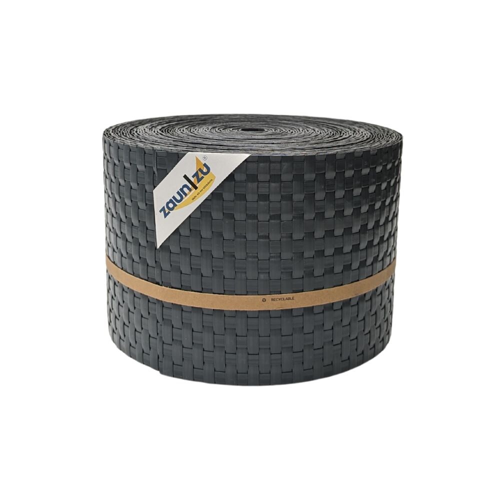 zaun zu® Sichtschutzstreifen Rattan PE für Doppelstabmatten Anthrazit 26m