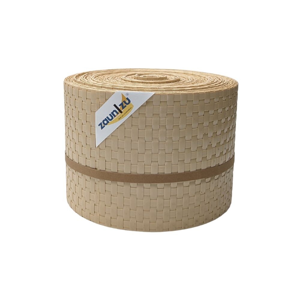 zaun zu® Sichtschutzstreifen Rattan PE für Doppelstabmatten Beige 26m