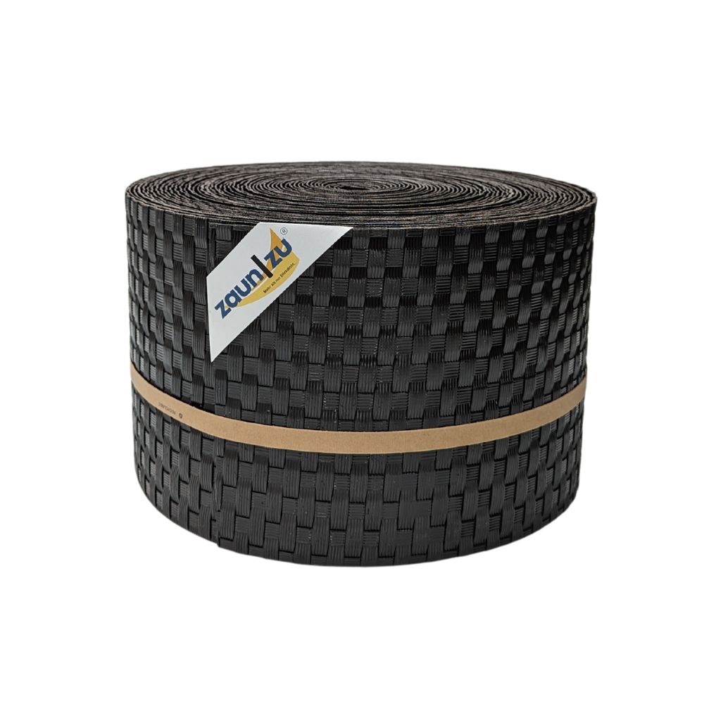 zaun|zu&reg; Sichtschutzstreifen Rattan PE f&uuml;r Doppelstabmatten Dunkelbraun 26m - Bild 1