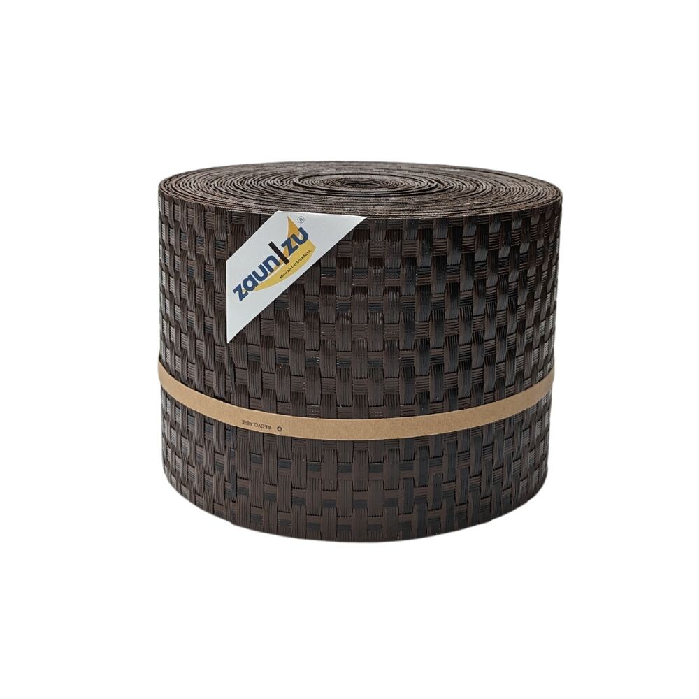 zaun zu® Sichtschutzstreifen Rattan PE für Doppelstabmatten Schwarzbraun 26m