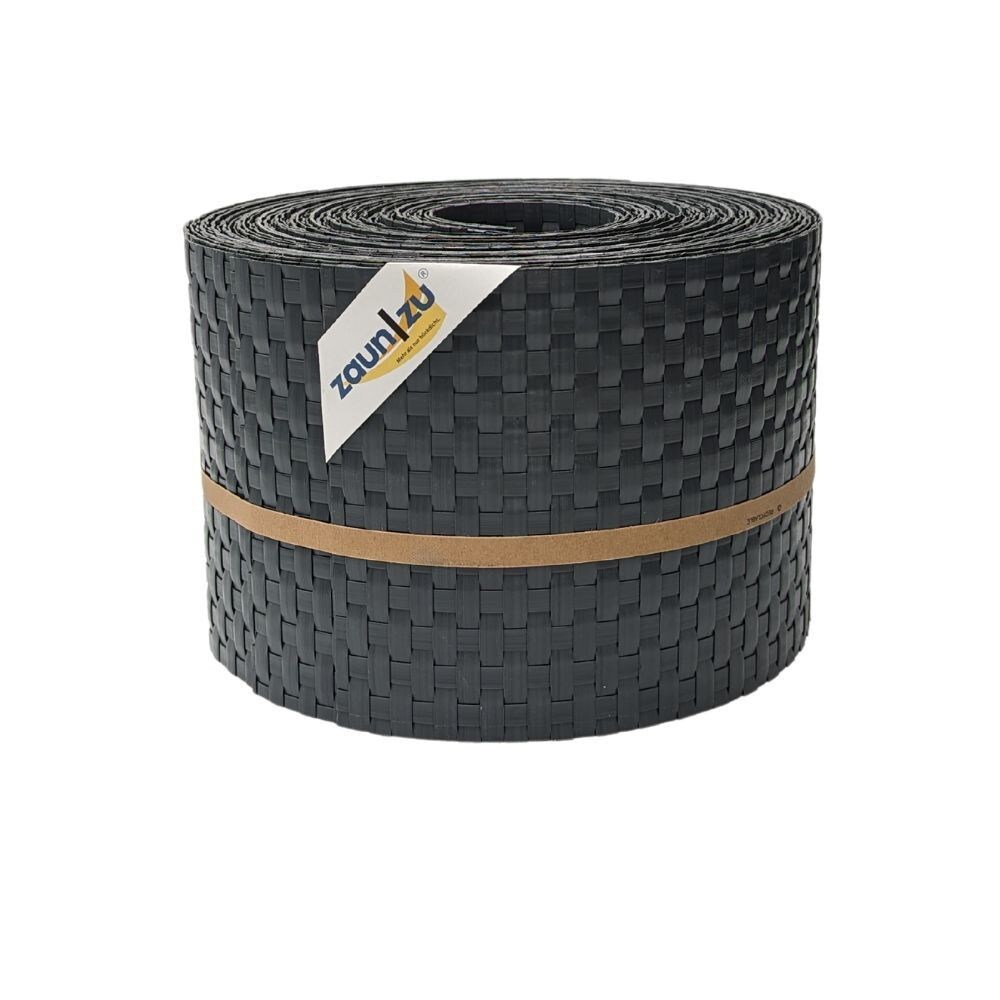 zaun zu® Sichtschutzstreifen Rattan für Doppelstabmatten UV-beständig Anthrazit 10x 2,55m