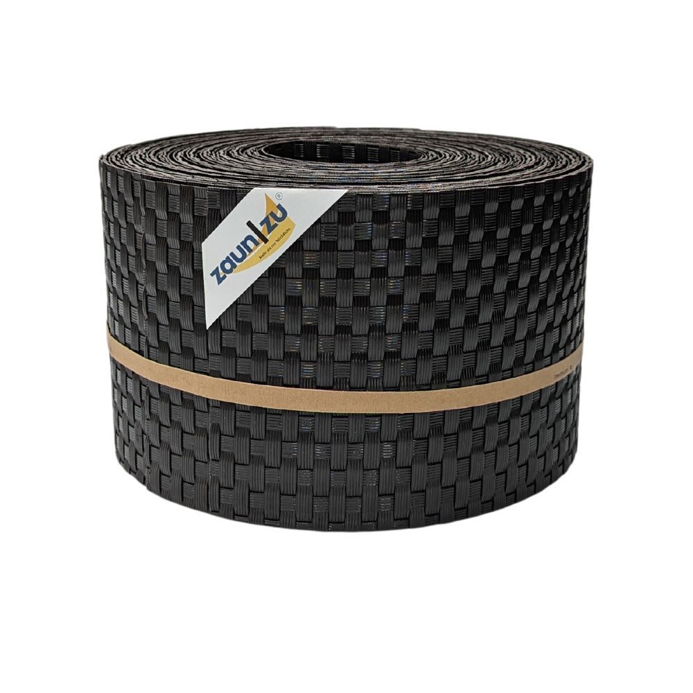 zaun zu® Sichtschutzstreifen Rattan für Doppelstabmatten UV-beständig Dunkelbraun 10x 2,55m