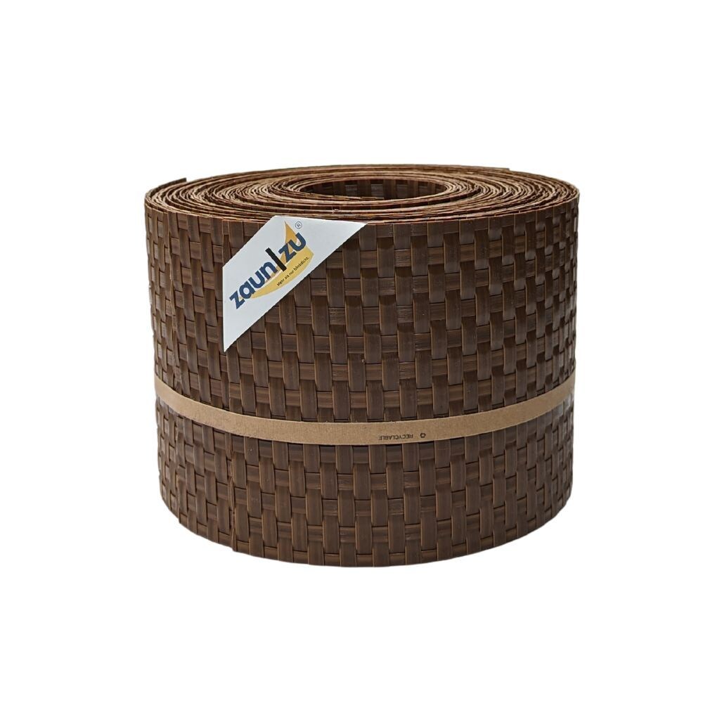 zaun zu® Sichtschutzstreifen Rattan für Doppelstabmatten UV-beständig Honigbraun 10x 2,55m