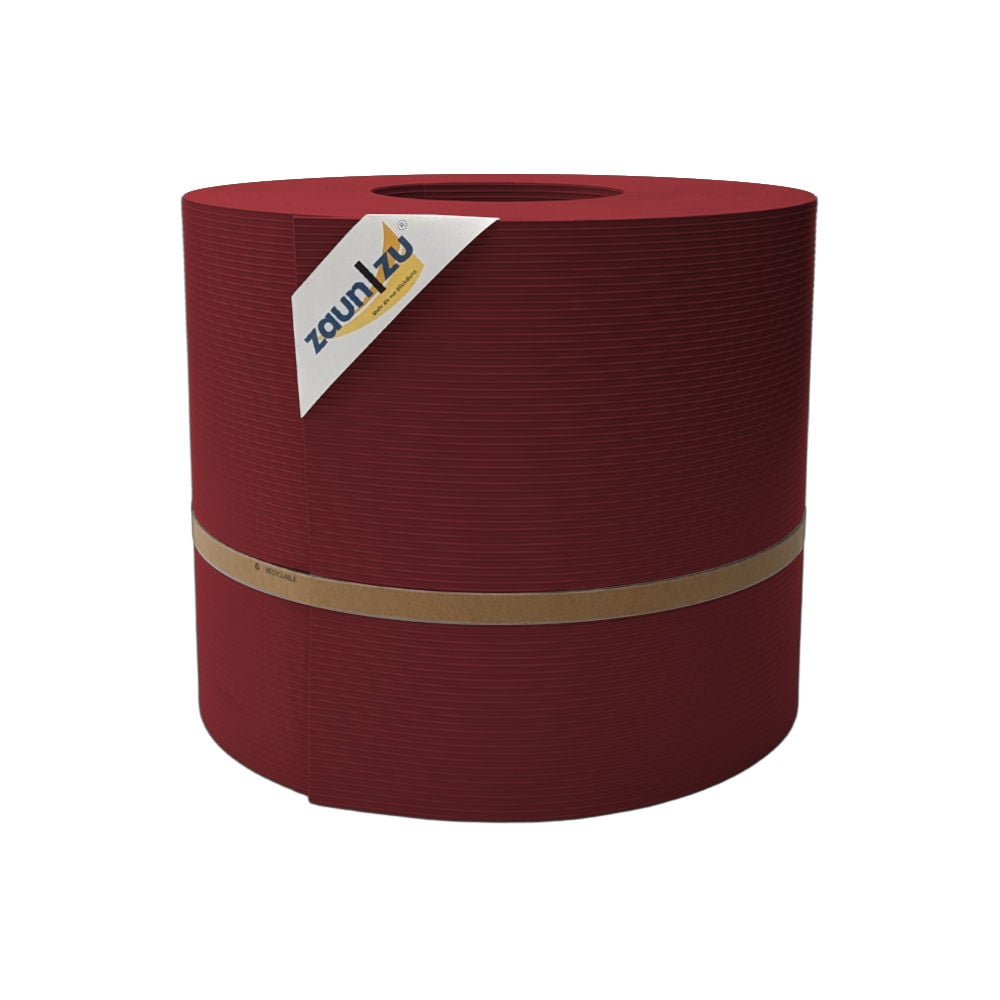 zaun|zu&reg; Sichtschutzstreifen Rille Maxi Rolle f&uuml;r Doppelstabmatten 24cm hoch Bordeauxrot 50m - Bild 1