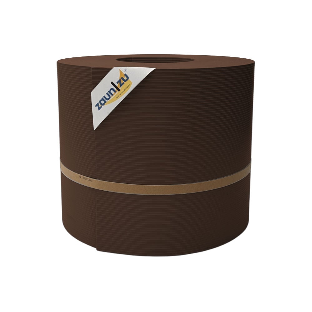 zaun|zu&reg; Sichtschutzstreifen Rille Maxi Rolle f&uuml;r Doppelstabmatten 24cm hoch Braun 50m - Bild 1