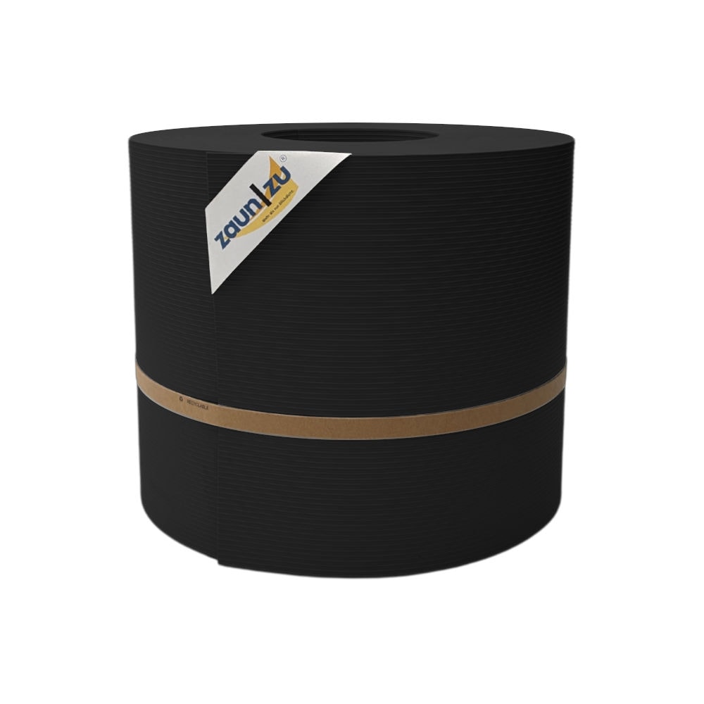 zaun|zu&reg; Sichtschutzstreifen Rille Maxi Rolle f&uuml;r Doppelstabmatten 24cm hoch Schwarz 50m - Bild 1
