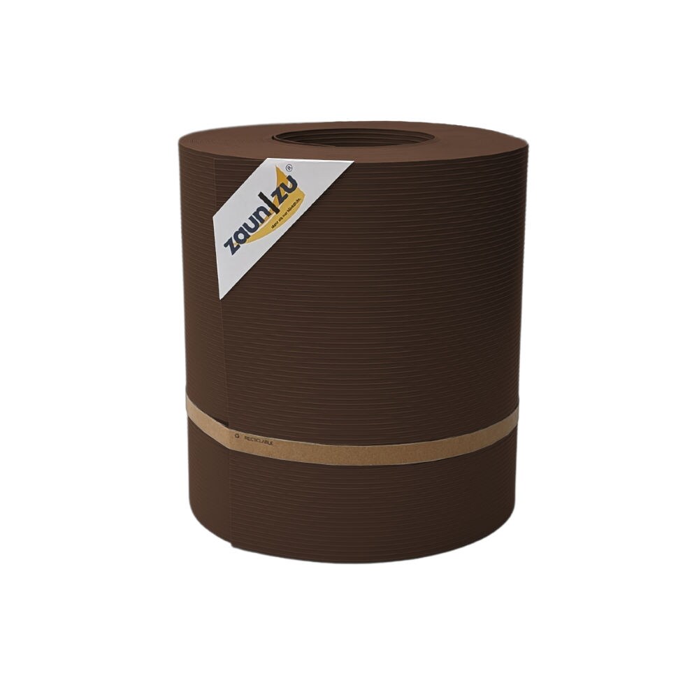 zaun zu® Sichtschutzstreifen Rille Maxi Rolle für Doppelstabmatten 24cm hoch Braun 26m