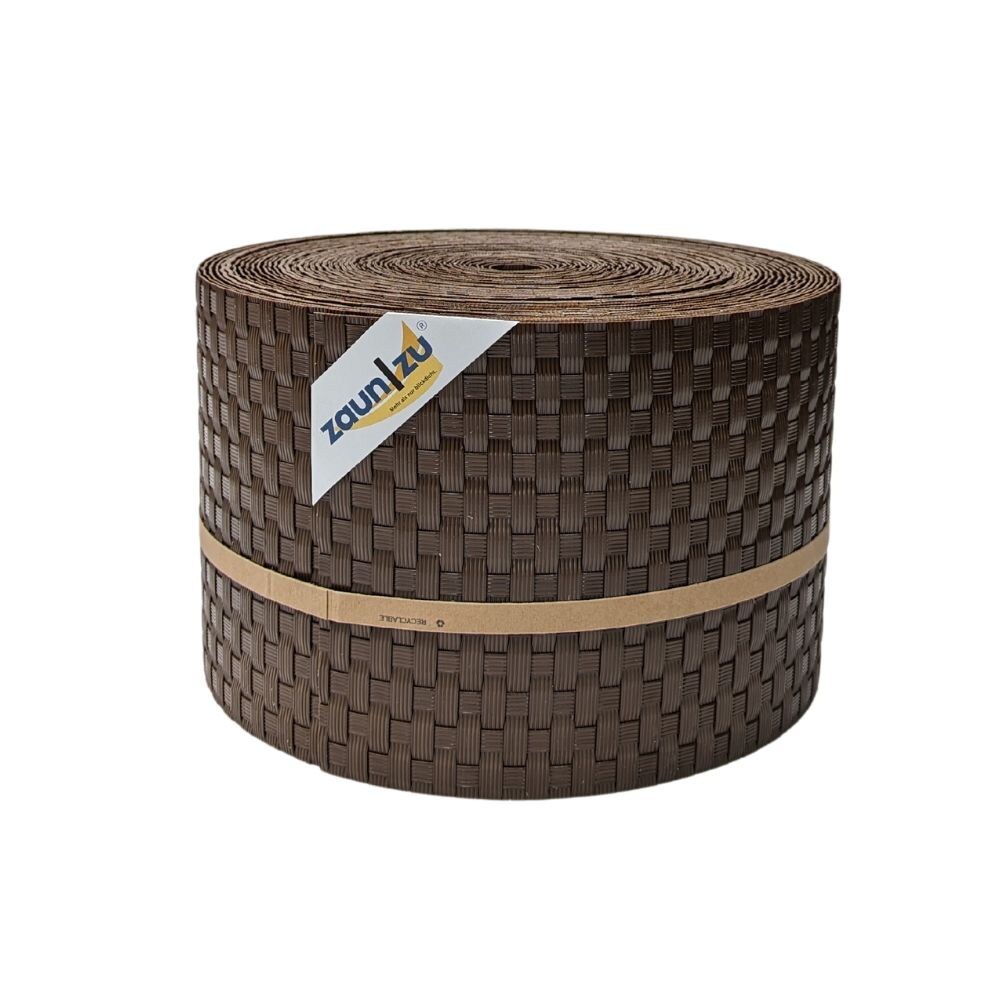 zaun zu® Sichtschutzstreifen Rattan PE für Doppelstabmatten Braun 26m