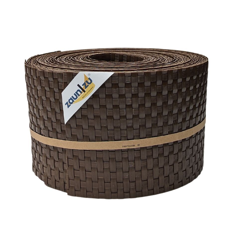 zaun zu® Sichtschutzstreifen Rattan für Doppelstabmatten UV-beständig Braun 10x 2,55m