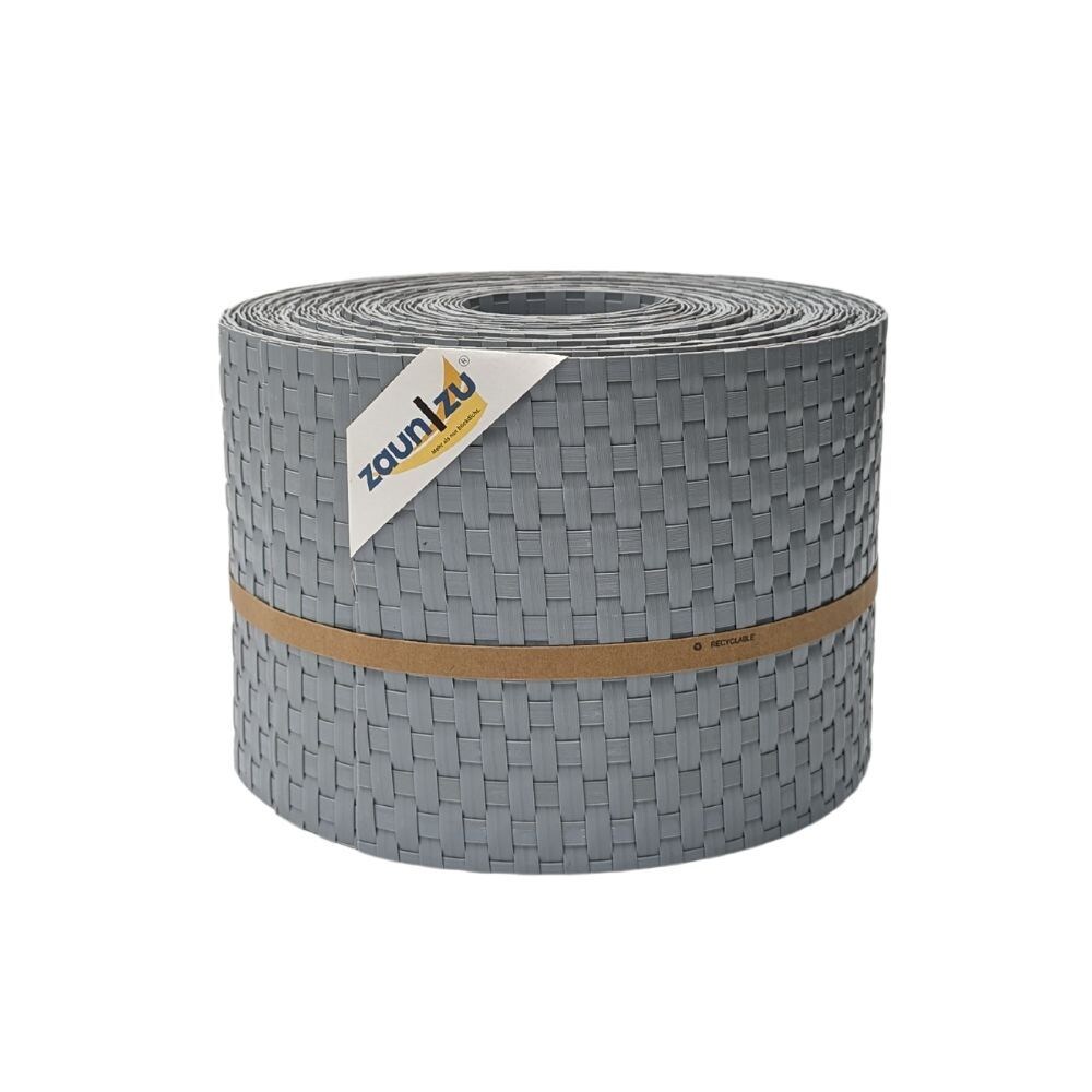 zaun zu® Sichtschutzstreifen Rattan für Doppelstabmatten UV-beständig Hellgrau 10x 2,55m
