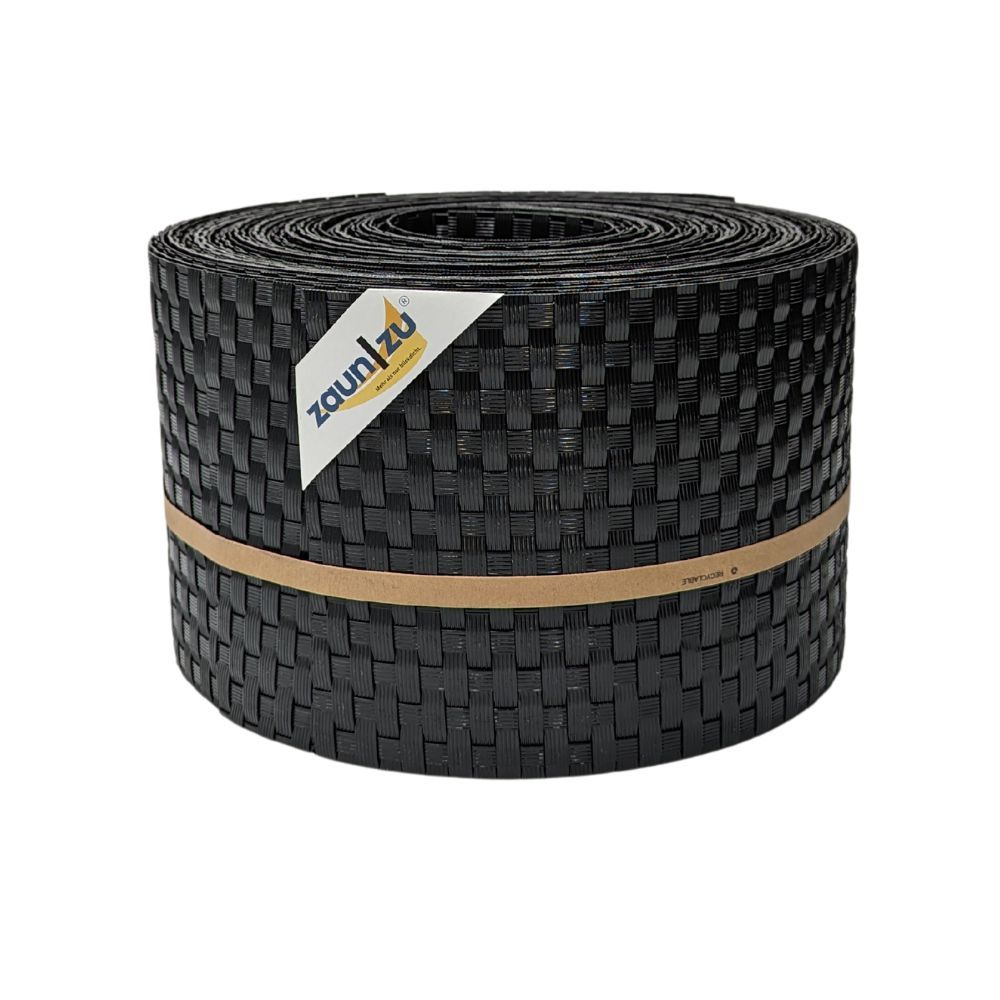 zaun|zu&reg; Sichtschutz Rattan f&uuml;r Doppelstabmatten UV-best&auml;ndig Schwarz 10x 2,55m - Bild 1