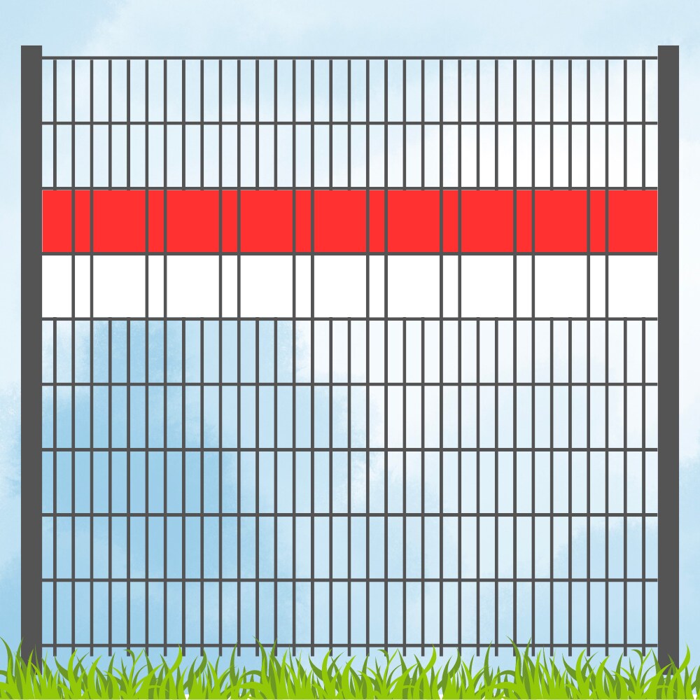 zaun|zu&reg; Sichtschutz Vereinsfarben Rot/Wei&szlig; Volle Streifenbreite - Bild 1