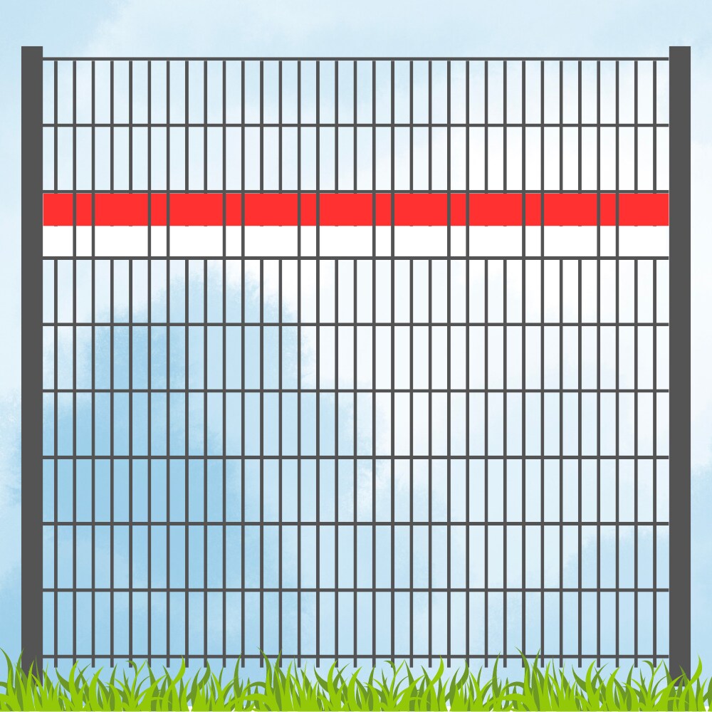 zaun|zu&reg; Sichtschutz Vereinsfarben Rot/Wei&szlig; Akzentstreifen - Bild 1